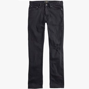 Lucky Brand Black Jeans 410 Athletic Fit Mens Size 36 x 32 Distressed Knee Denim